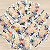 QICI Race Car Wooden Painting Kit Large Race Car Cards with Wood Painting Crafts Bulk -12 PCS Racing Birthday Party Supplies - Thank You for Coming Gifts