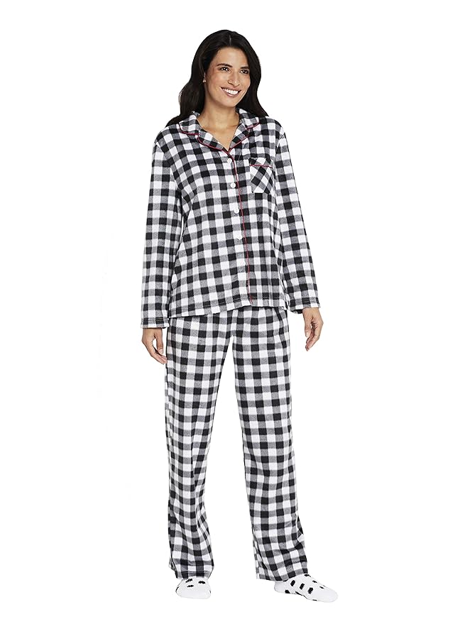 Karen Neuburger Women's Long Sleeve Minky Fleece Pajama Set PJ Amazon