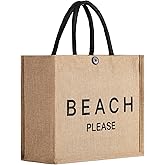 Beach Bag, Large Beach Bag for Women, Woven Straw Beach Tote Bag Waterproof, Weaving Swim Gym Shopping Travel Bag with Button