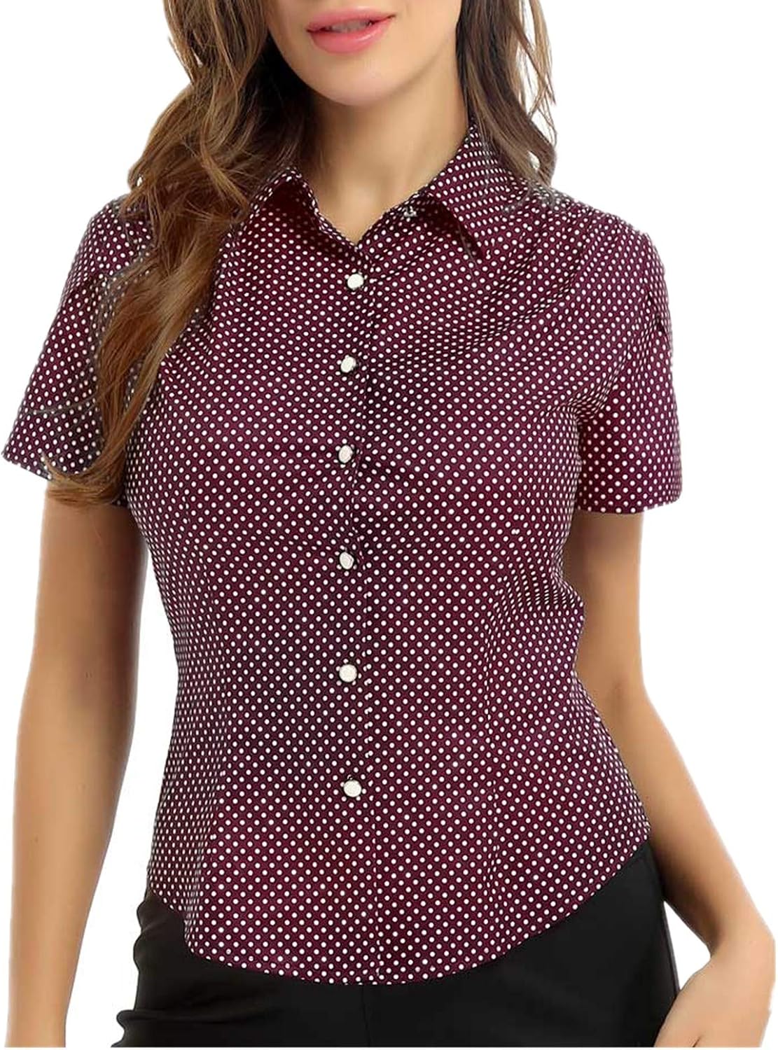 short sleeve polka dot shirt