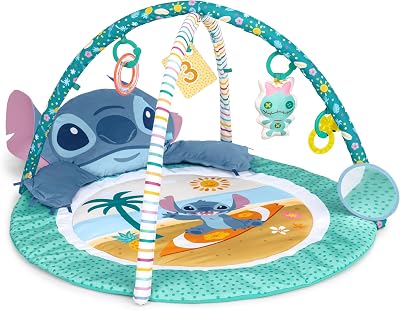 Bright Starts Disney Baby Stitch Activity Gym with Tummy Time Pillow
