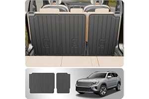Thinzyou Kick Mat Compatible with 2018-2025 2026 Volkswagen Atlas (NOT for Cross Sport) Trunk Mat Trunk Liner Cargo Liner Cargo Mat Back Seat Cover 2024 VW Atlas Accessories (2nd Row Backrest Mat)
