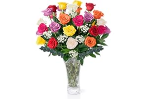 Fresh Flowers Delivery - 4 Dozen Roses for Delivery, Farmhouse Flowers for Delivery - Assorted Fresh Cut Long Stem Roses Bouquet of Flowers Birthday Gifts for Women -Aquarossa Farms