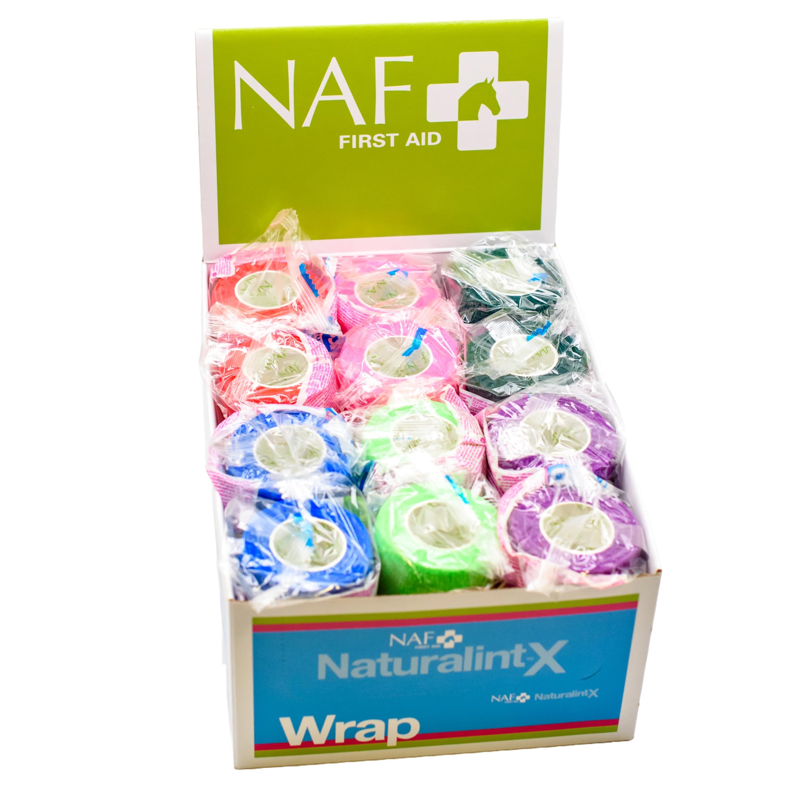 NAF NaturalintX Wraps – Box of 12 Cohesive Bandages for Horses – Flexible, Self-Adhesive & Breathable – Secure Wound Dressings, Support Strains & Hoof Poultices