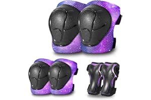 ETEETOW Faddish Color Kids Protective Gear Set Knee Pads for Kids 2-14 Years,Adjustable Kid/Toddler Knee Pads Elbow Pads Wrist Guards Set 3 in 1 for Skating Cycling Bike Rollerblading Inline Roller Scooter