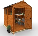 TigerFlex Shiplap Apex Shed 8x6 ft Double Door Red Cedar Garden Wooden view 9