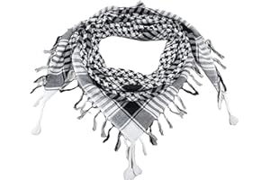 SheKaf Shemagh Scarf Men - Women/Cotton Military Keffiyeh Arafat Tactical Desert Head Wrap Valentines day gift for him & her