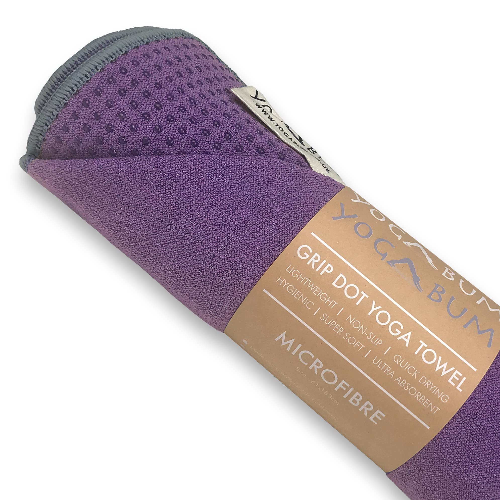 Yogabum Grip Dot Yoga Mat Towels | Non-Slip | Eco Yoga Towel (Orchid Purple)