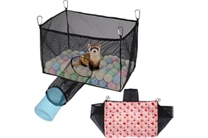 LITURTOO Ferret Hamster Ball Pit Hammock, Bunkbed Hammock Cage Toy Compatible with Tunnel, Suitable for Hamsters and Chinchil
