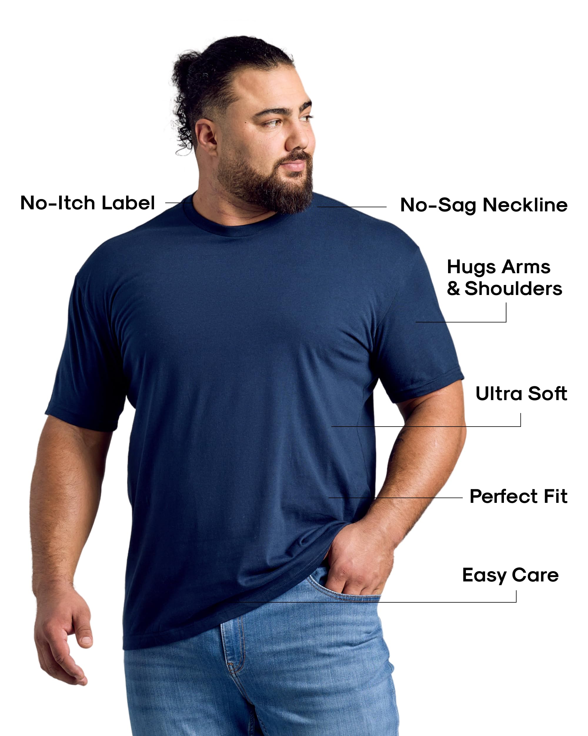 True Classic Mens T-Shirts – Short Sleeve Crew Neck T Shirts for Man, Cotton Blend Plain Novelty Men's T-Shirts