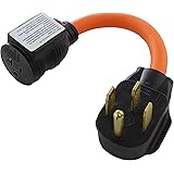 AC WORKS 4-Prong 220-Volt Plug to 120-Volt 15/ 20Amp Household Female Adapter Cord (4-Prong 14-50 Outlet to Household W/Break