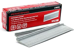 Powernail L15018 18 Gauge 1-1/2 Inch Length Flooring L-Cleat Nails (1000ct Box)