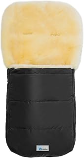 Altabebe MT2200LP-65 Winter Lammfellfußsack für Kinderwagen Nordkap Kollektion 12-36 monate, schwarz