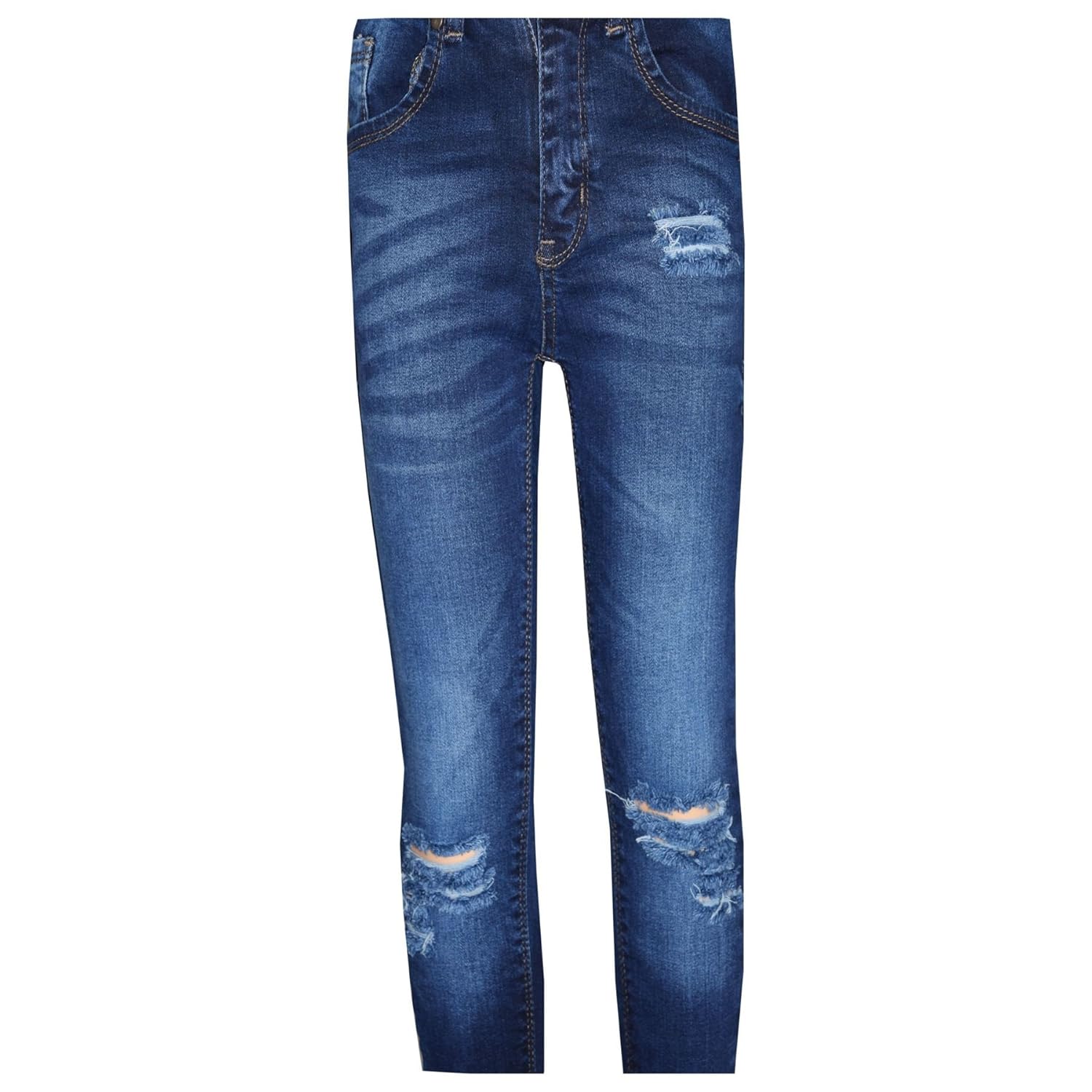 A2Z 4 Kids® Ragazze Elastico Blu Jeans Bambini Strappato Denim
