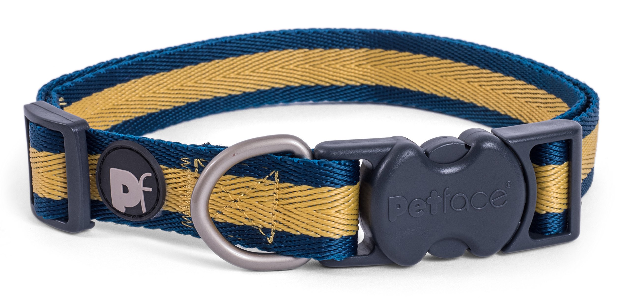 Petface Ocra Stripe Pattern Dog Collar, Medium