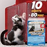 Panther Armor Furniture Protectors from Cats Scratch - 10(Ten)-Pack Couch Protector for Cats - 5-Pack XL 17"L 12"W + 5-Pack L