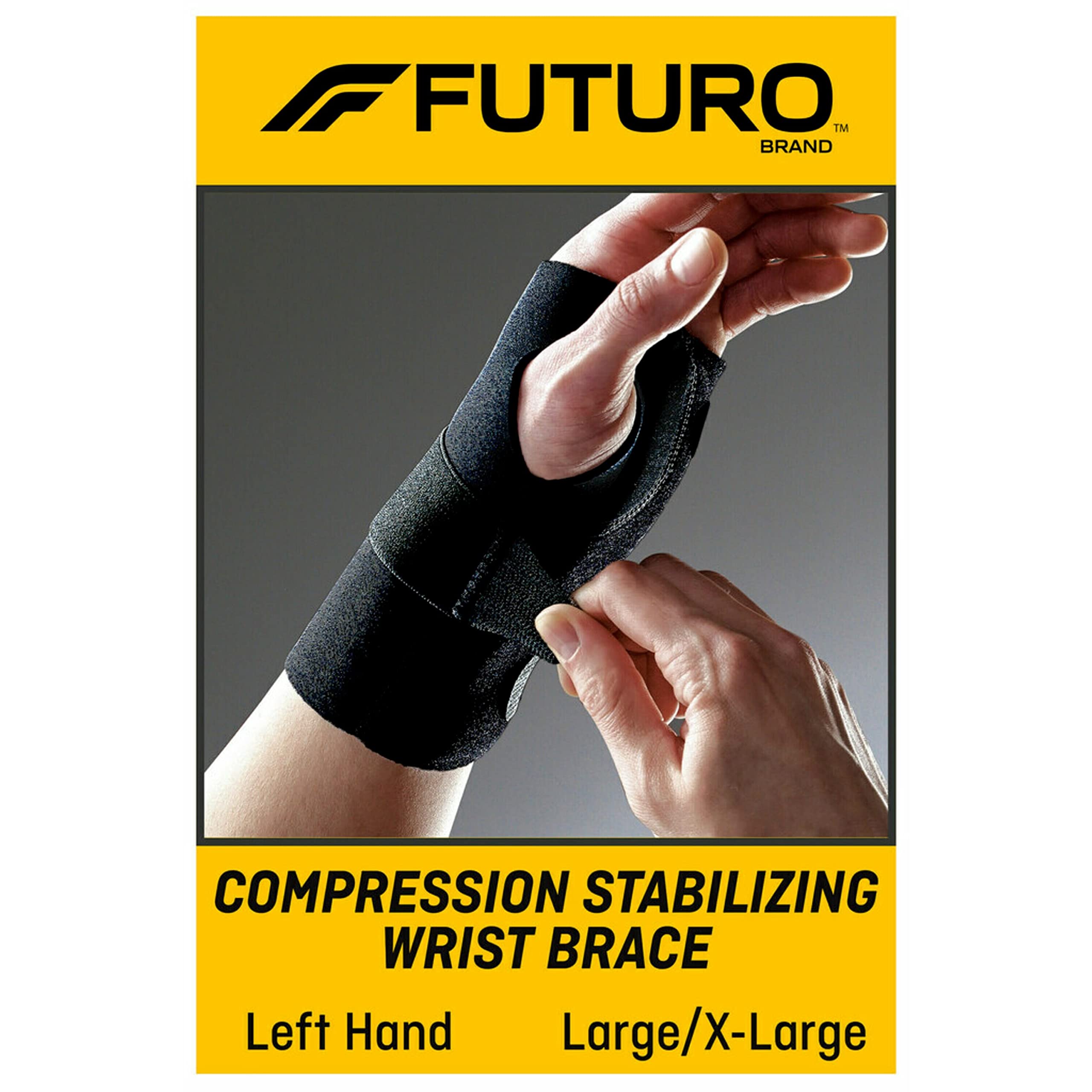Futuro Compression Stabilizing Wrist Brace, Left Hand, L/XL