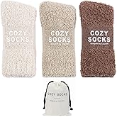 COZYOFFI Cozy Socks for Women Gifts: 3 Pairs Luxe Cloud Fuzzy Socks for Home Sleep
