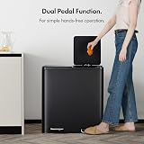 VonHaus 60L Double Kitchen Bin Black Two Section Recycling System view 3