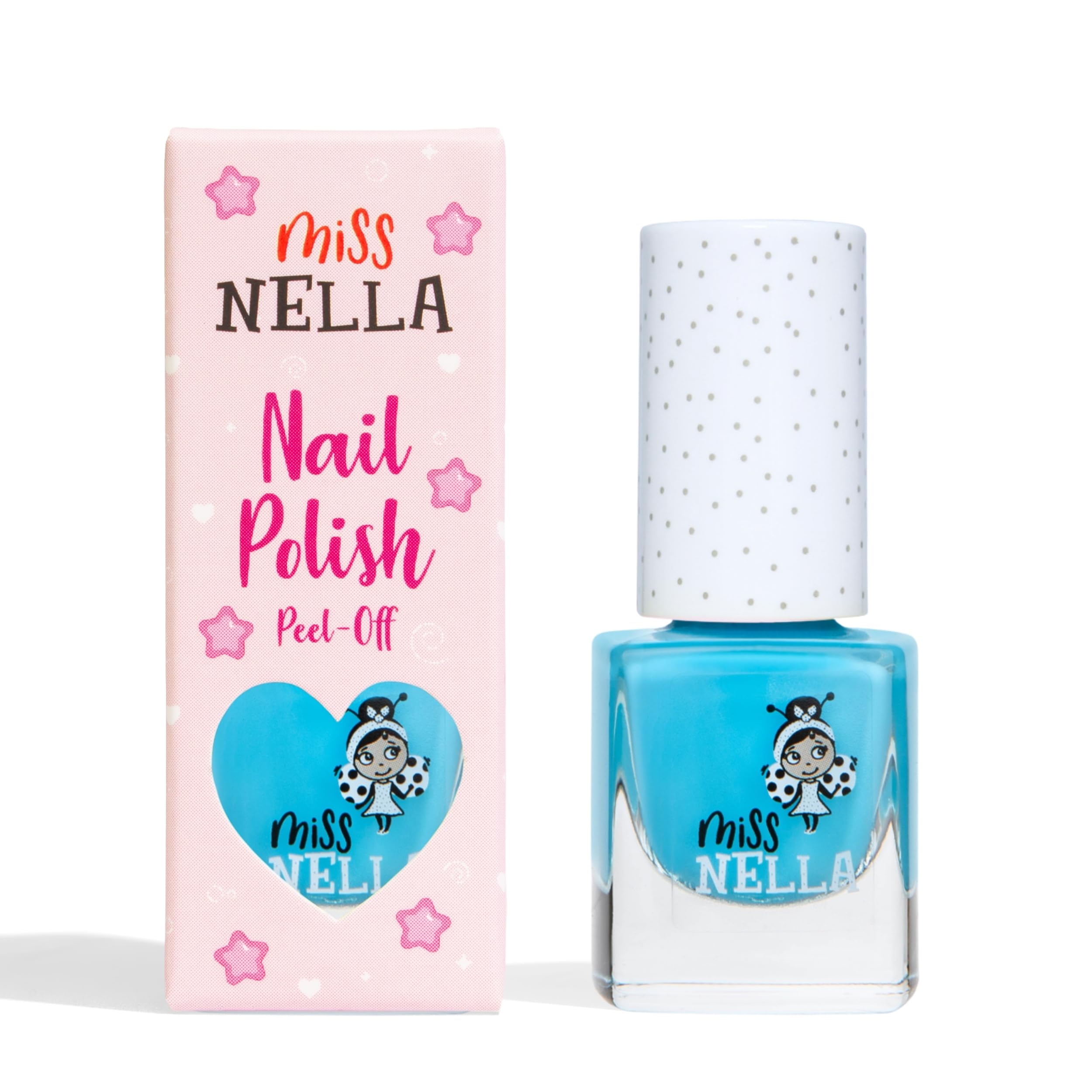 Miss Nella MERMAID BLUE – Safe Light Blue Nail Polish for Kids, Non-Toxic & Odor Free Formula for Children and Toddlers, Natural Water Based for Easy Peel Off