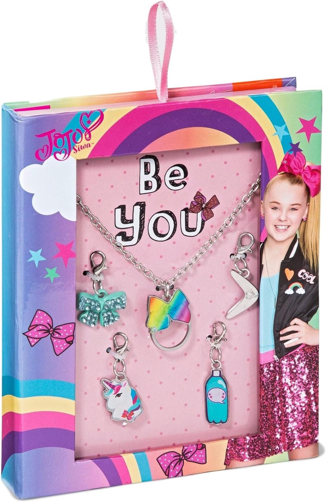 Jojo Siwa Charm Necklace for Girls Bows Unicorn Juice Gift Boxed Jewelry