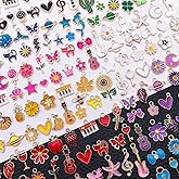 YouLuo 100Pcs Bracelet Charms for Jewelry Making Wholesale Bulk Jewelry Making Bracelets Charm KC Gold Alloy Charm Pendants and Gold Plated Enamel Charms Pendants for Bracelet Necklace