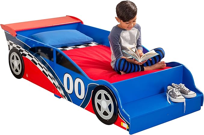 KidKraft Wooden Racecar Toddler Bed 
