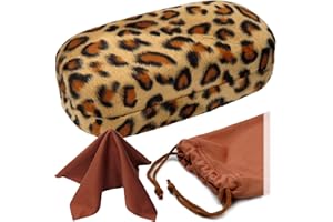 MyEyeglassCase Large Curved Sunglasses Case - Women Hard Shell Glasses Holder - XL Large Eyeglass Case with Pouch &Cloth
