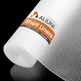 ALIUNI 100% EVA Shelf Liner Waterproof Non Adhesive, 12" x 240", Clear | Premium Food-Safe, Non Slip Washable &amp; Durable Kitchen Drawer Mats for Cabinet, Fridge, Shelves, Pantry&amp; Closet
