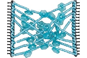5pcs Crystal Beaded Bow Magic Hair Comb Elastic Double Easy Clips Hair Clips Blue