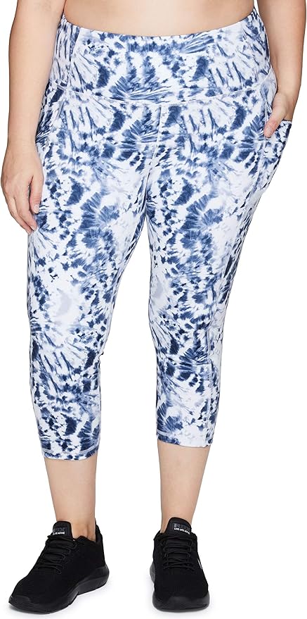 Rbx アクティブ レディース プラスサイズ ファッション アスレチック ハイウエスト ランニング ヨガ スクワットプルーフ カプリレギンス ポケット付き Us サイズ 1x カラー ブルー アクティブウェア 通販 Amazon