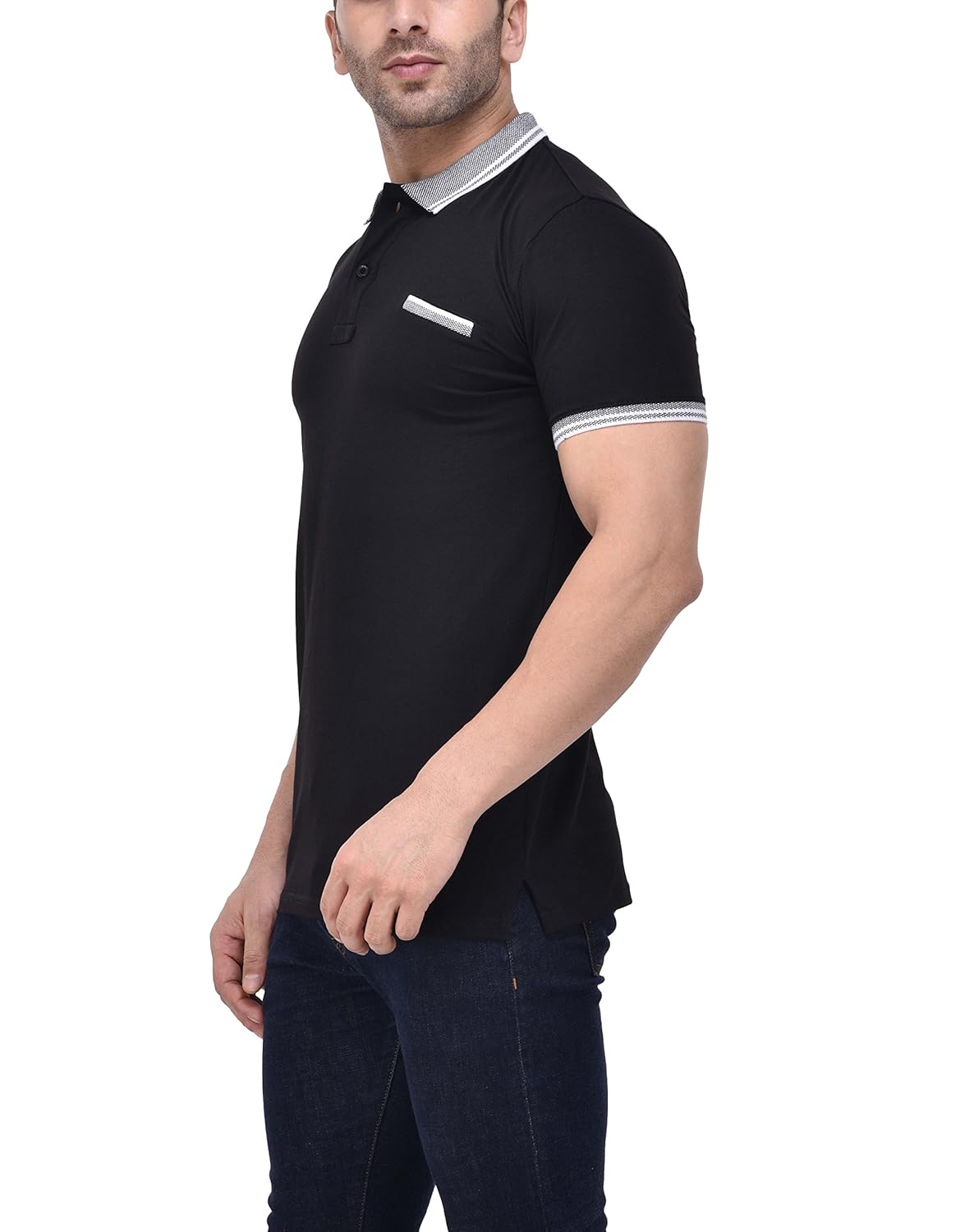 tinted men's cotton lycra polo neck t-shirt (tj753clh)