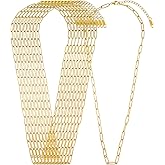 Swyabi 10 PCS Gold Plated Necklace Chains Bulk 18Inch Stainless Steel Paperclip Chain with Extender for Jewelry Making