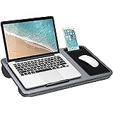 LapGear Home Office Lap Desk with Device Ledge, Mouse Pad, and Phone Holder - Silver Carbon - Fits Up to 15.6 Inch…