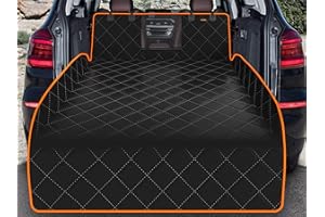 iBuddy SUV Cargo Liner for Dogs Waterproof Pet Cargo Cover with Mesh Window Non Slip Durable Dog Seat Cover Protector with Bumper Flap for Universal and Large Size SUVs