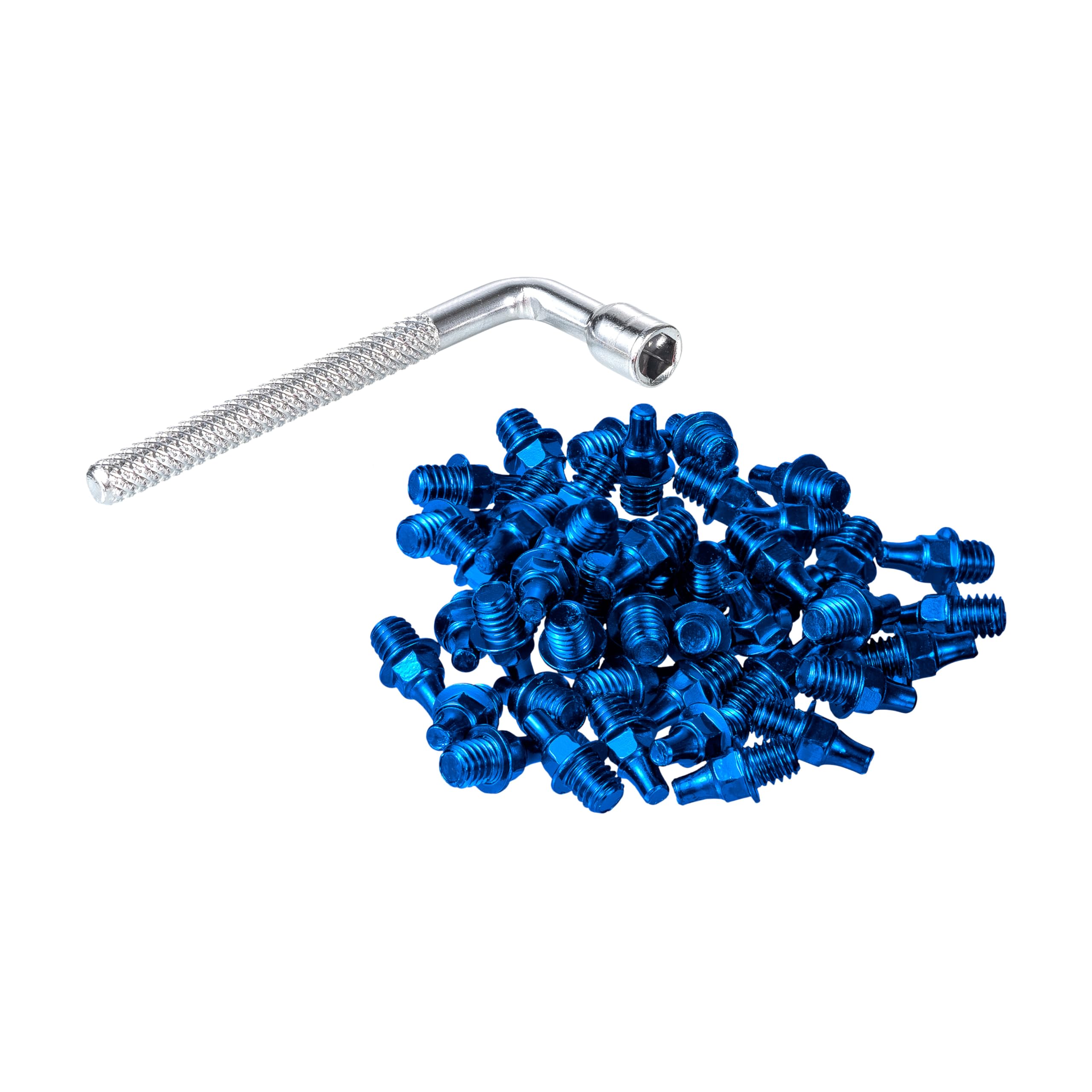 Funn 6mm Street Pin for Python, Ripper, and Mamba Pedals, 50pcs of M4 x 6mm Street Pins with a 4mm Socket Wrench (Blue)