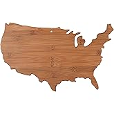 Totally Bamboo United States of America Shaped Bamboo Serving and Cutting Board