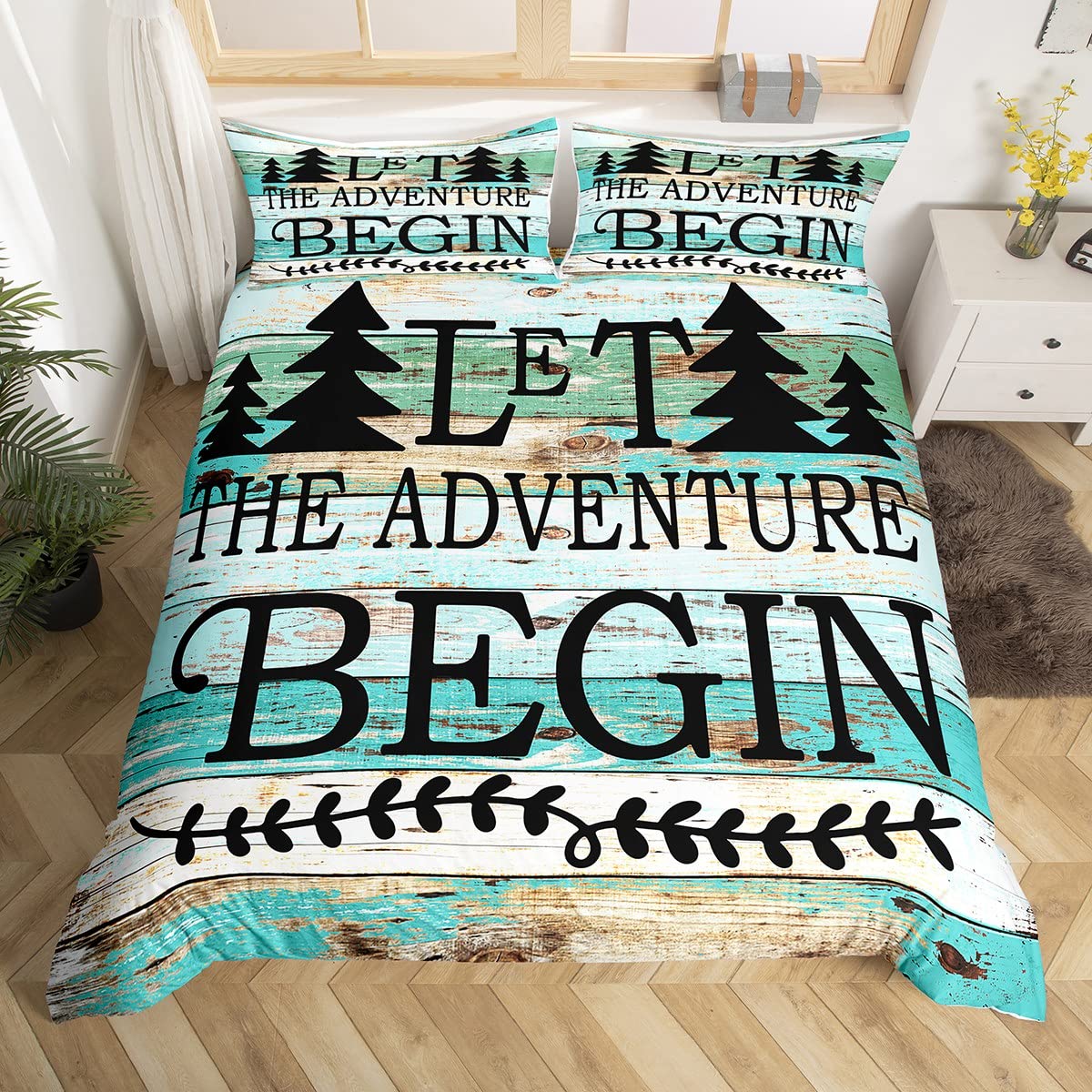 Loussiesd Camper Bedding Set Great Camping Duvet Cover for Kids Adults 1 Duvet Covers (No Comforter) Single Size — image 1