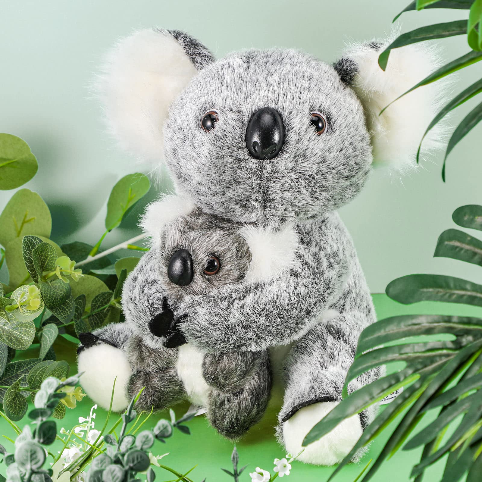Photo 1 of Skylety Stuffed Animal Koala Bear 2 Pieces Mum Hold Little Koala Plush Toy Soft Stuffed Animal Doll, 10.63 Inches and 5.12 inches