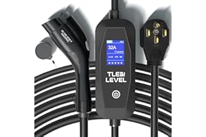 TLE LEVEL Level 2 EV Charger - Portable 40 Amp 9.6kW EV Charger, NEMA 14-50 Plug Electric Vehicle Charging Stations for J1772 Electric Cars, 25' Cable Smart 240V EV Chargers for Home