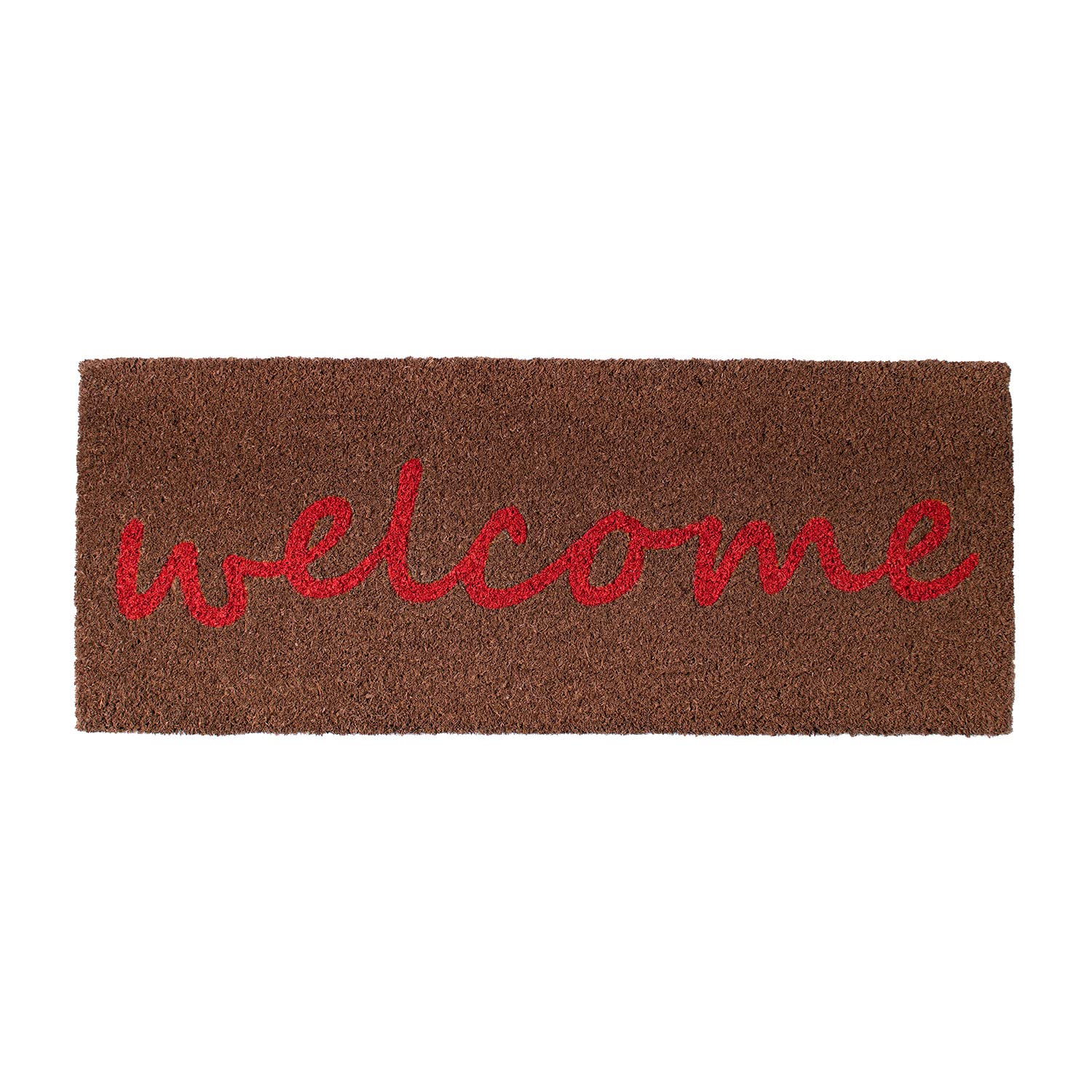Fisura - Original Coconut Doormat with PVC Anti-slip Backing, cute welcome mat, Entrance Doormat, dirt trapper door mats indoor & outdoor, Hand Painted. Size: 70 cm x 40 cm. (Welcome, brown)