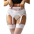 ohyeah 6-Strap Easy Clip Lace Garter Belt for Thigh Highs Stockings Suspender Garter Belts Plus Size Garters Lingerie XS-4XL