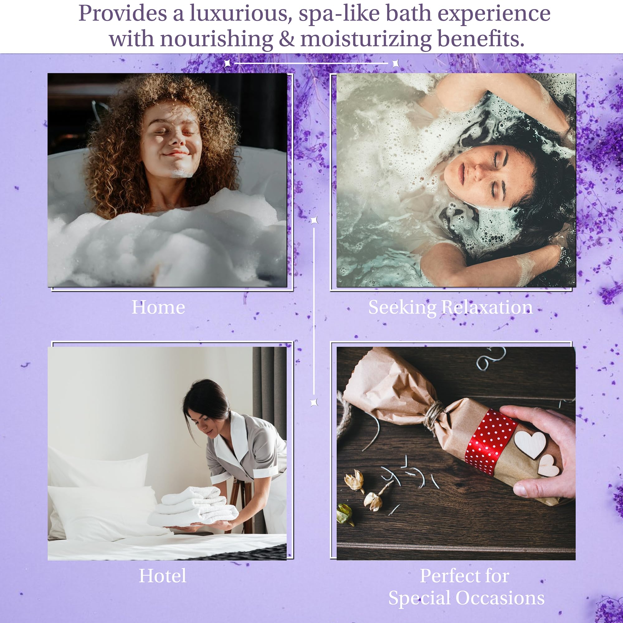 Grass Roots Bath Oil Beads Set of 36 - Lavender & Chamomile Scented Bath Beads - Essential Oil Soaked Pearls to Gently Nourish & Soften Skin - Luxurious Bath Experience