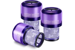 ISINLIVE 3 Pack V11 Filters Replacement for Dyson, Vacuum Filters Replacement Compatible with Dyson V11 Animal Torque Drive Complete V15 Detect Cordless Vacuum, Replace Part # 970013-02 & 970013-03