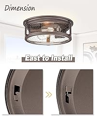 FOITTON 2Pack Industrial Flush Mount Light