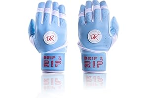 Drip & Rip Baller Series Premium Long Cuff Batting Gloves for Baseball and Softball in Youth and Adult Sizing