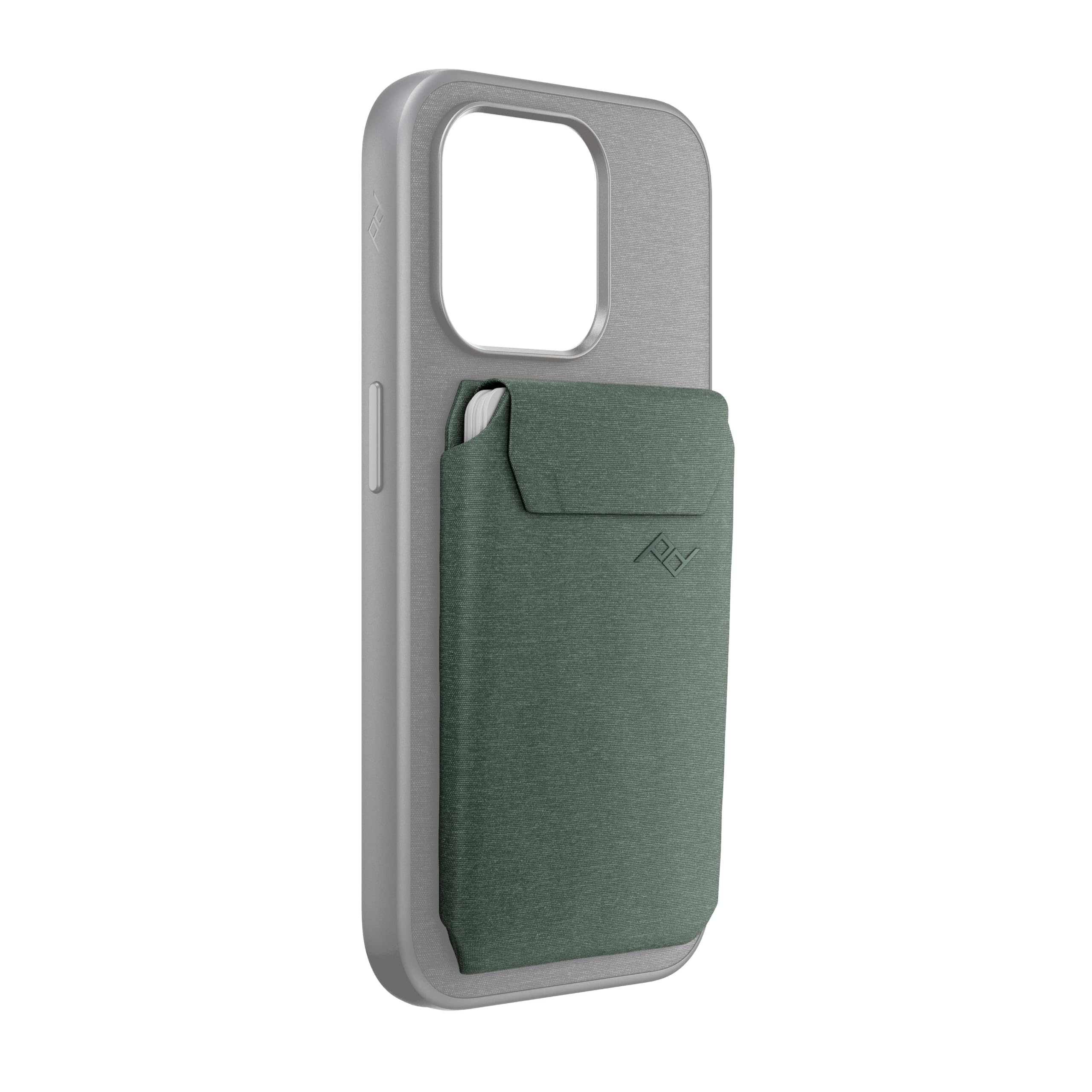Peak Design Mobile Slim Wallet, Sage, Slim Profile, Weatherproof Nylon Fabric, Connects to Mobile Cases, MagSafe Compatible, for iPhone, Samsung and Google Pixel Phones