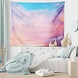 Ambesonne Clouds Tapestry, Mystic Sky with Fluffy
