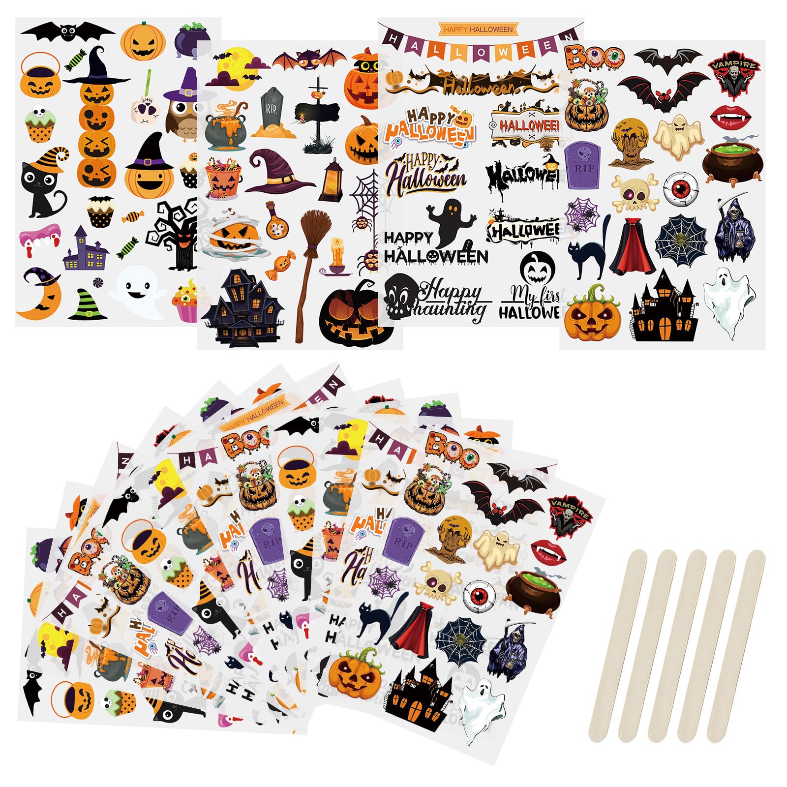 WANDIC Rub On Transfer Stickers, Sticker Girl Aesthetic Decor Scrapbook Sticker for Scrapbook Journal Planner Album (Halloween) — image 1