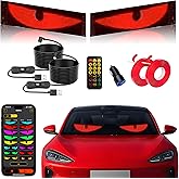 2PCS Devil Eyes Light for Cars,14.72inx3.62in Programmable Flexible LED Display with Remote/App Control,Soft Screen for Car LED Lights Interior, LED Eyes for Truck Windshield